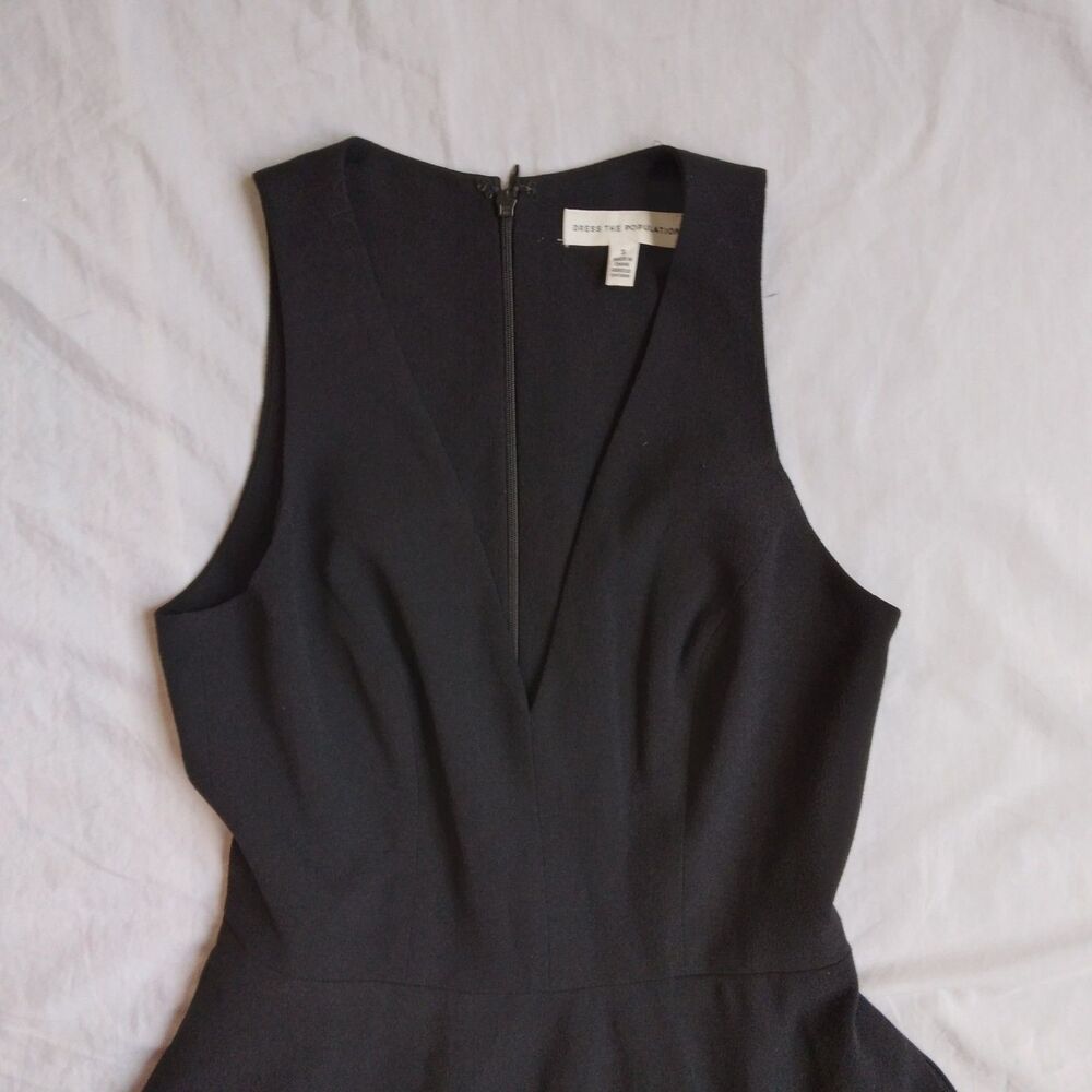 Dress The Population Catalina Fit & Flare Cocktail Dress Black Capsule Piece S - Picture 7 of 14